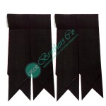 Black Plain Tartan Kilt Hose Socks Flashes 